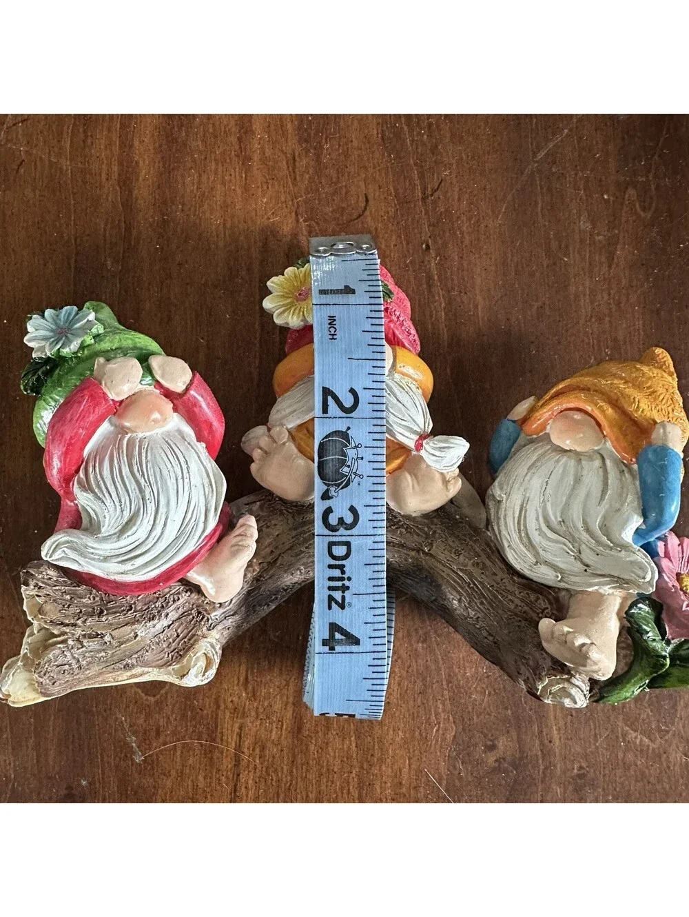 Hodao See Hear Speak No Evil Gnomes Figurine Flowers Garden Decor 7